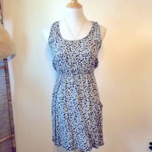 NEEDLE & THREAD White & Black Floral Lightweight Sleeveless Dress-Size Small